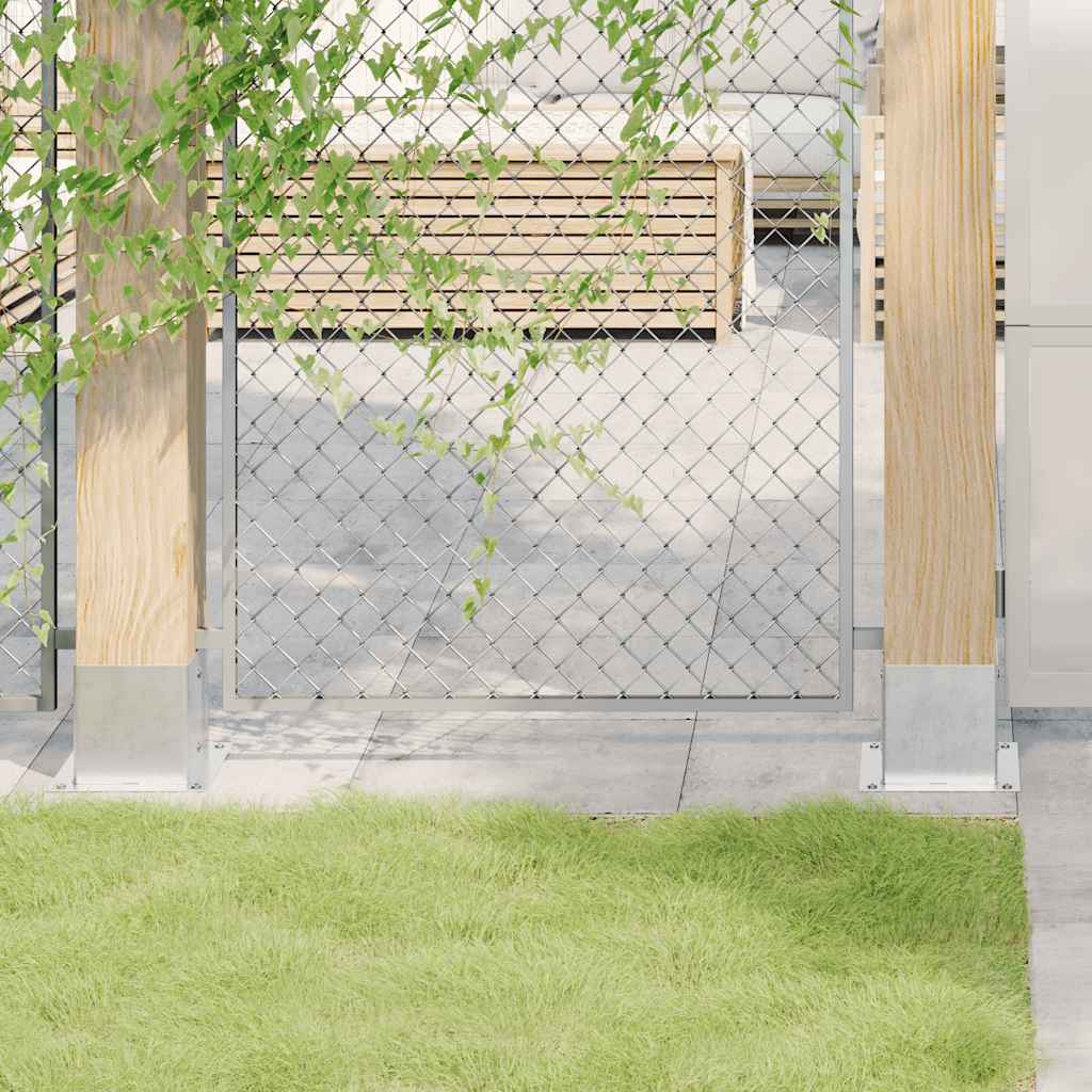 Βάσεις στύλων τετράγωνες 4 τεμάχια Ασημί Γαλβανισμένος χάλυβας