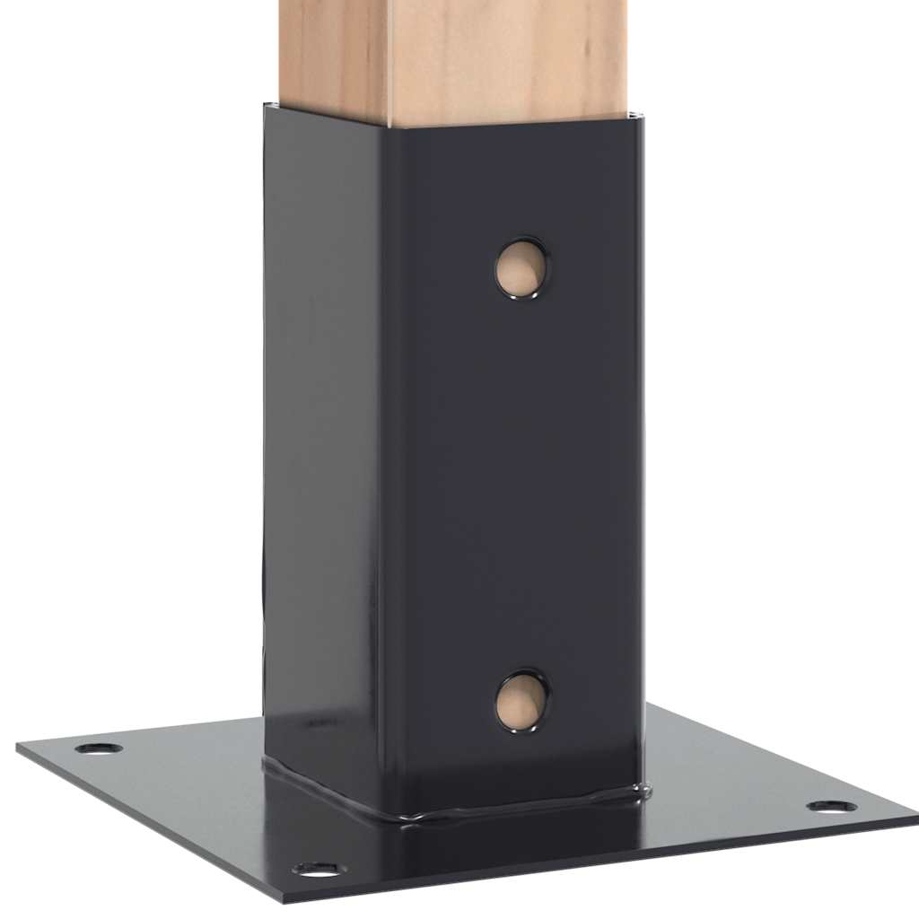 Βάσεις στύλων τετράγωνες 4 τεμάχια Χάλυβας με επικάλυψη σκόνης