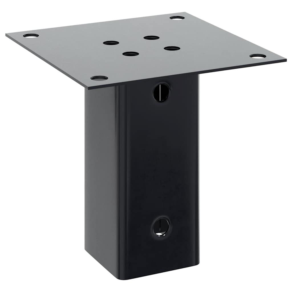 Βάσεις στύλων τετράγωνες 4 τεμάχια Χάλυβας με επικάλυψη σκόνης
