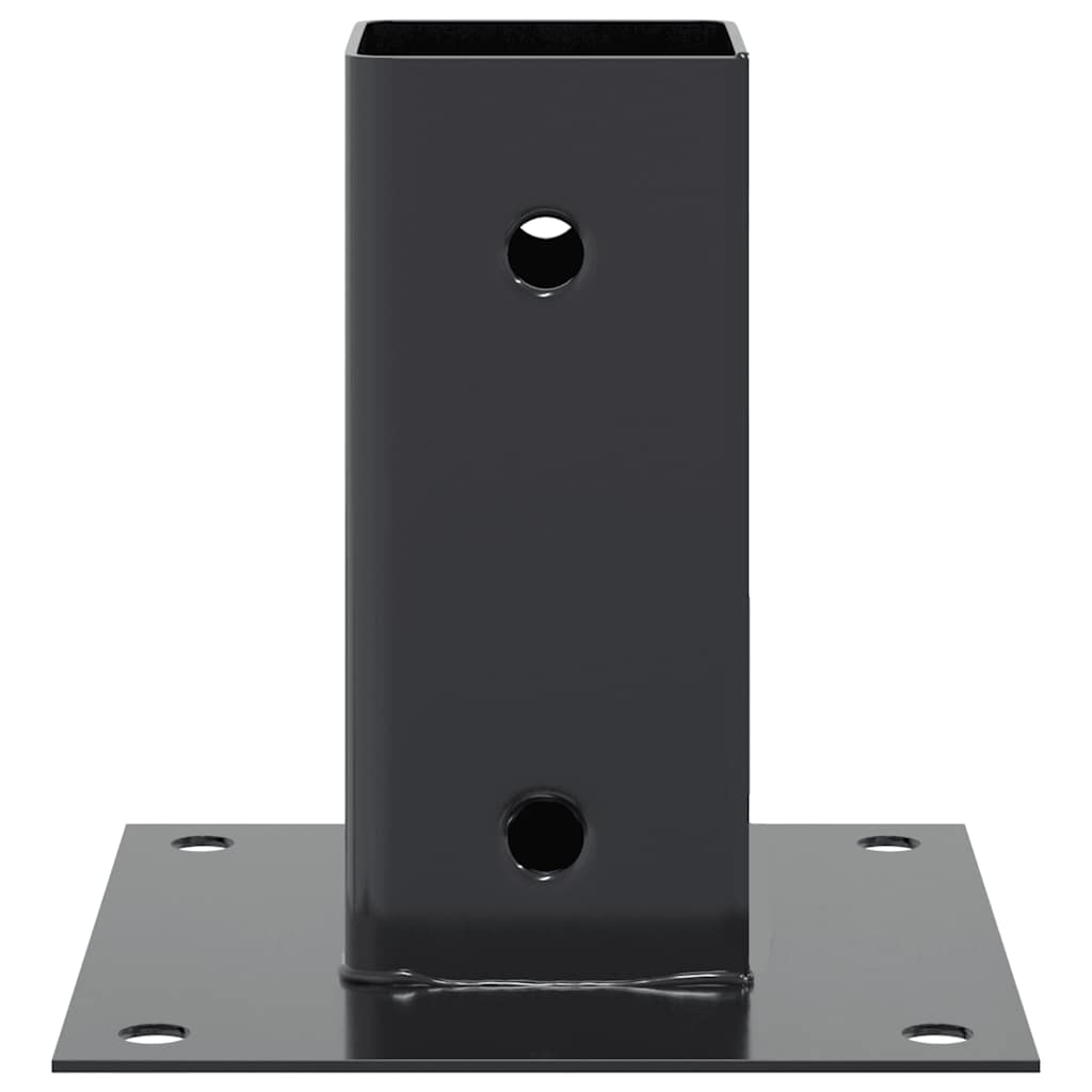 Βάσεις στύλων τετράγωνες 4 τεμάχια Χάλυβας με επικάλυψη σκόνης