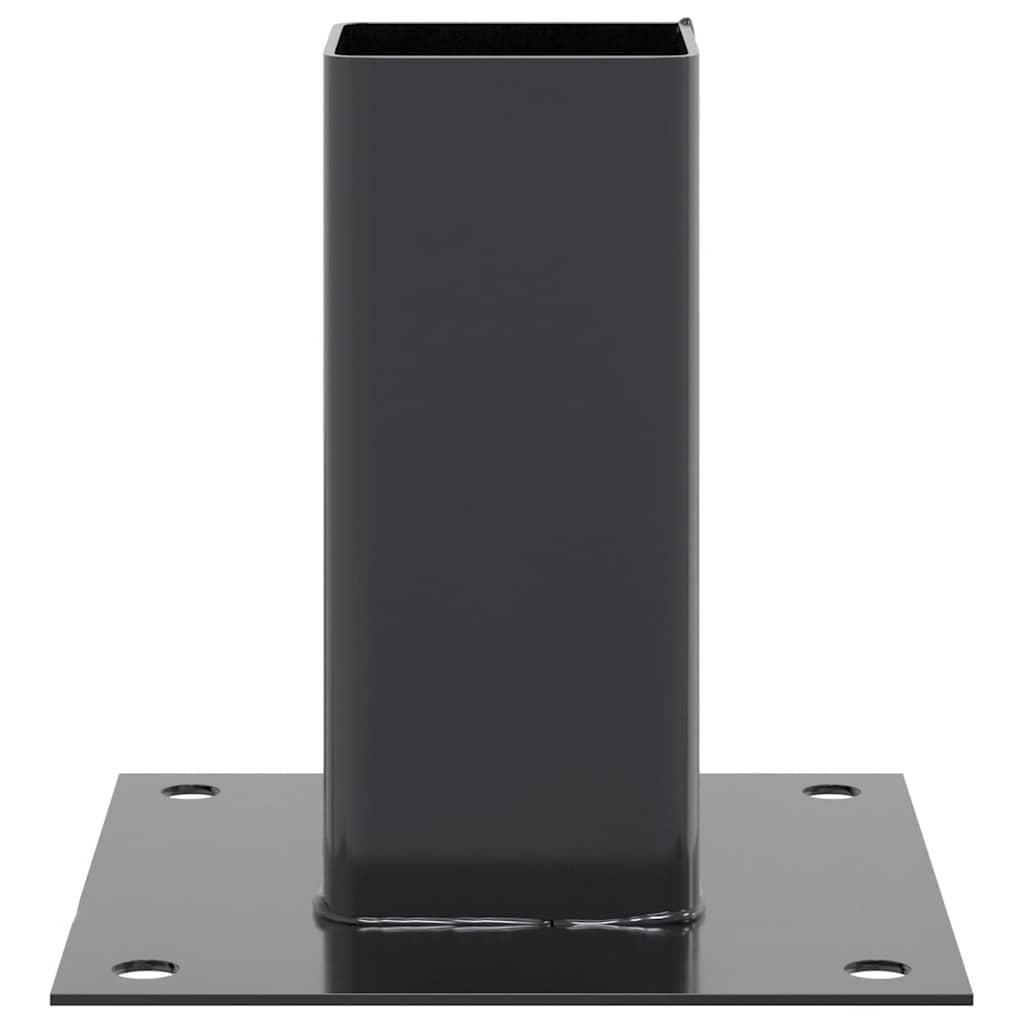 Βάσεις στύλων τετράγωνες 4 τεμάχια Χάλυβας με επικάλυψη σκόνης