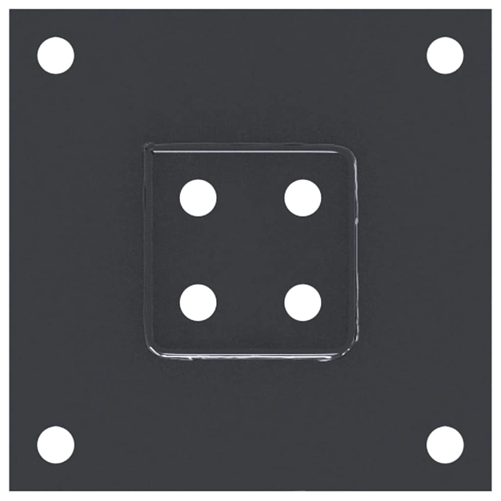 Βάσεις στύλων τετράγωνες 4 τεμάχια Χάλυβας με επικάλυψη σκόνης