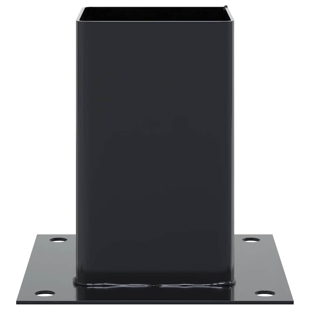 Βάσεις στύλων τετράγωνες 4 τεμάχια Χάλυβας με επικάλυψη σκόνης