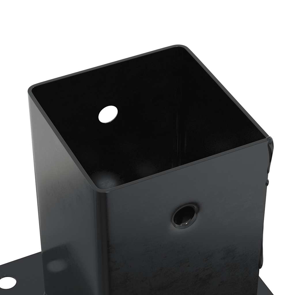 Βάσεις στύλων τετράγωνες 4 τεμάχια Χάλυβας με επικάλυψη σκόνης