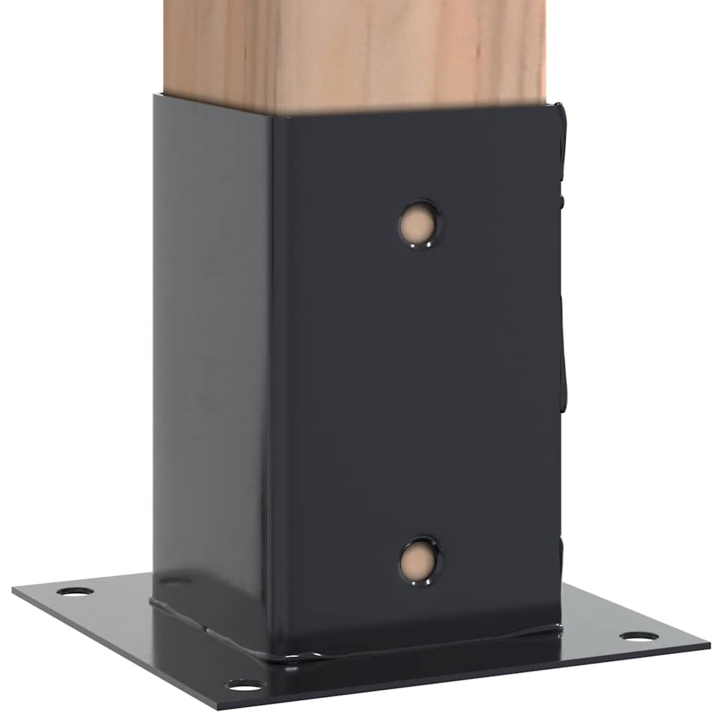 Βάσεις στύλων τετράγωνες 12 τεμάχια Χάλυβας με επικάλυψη σκόνης