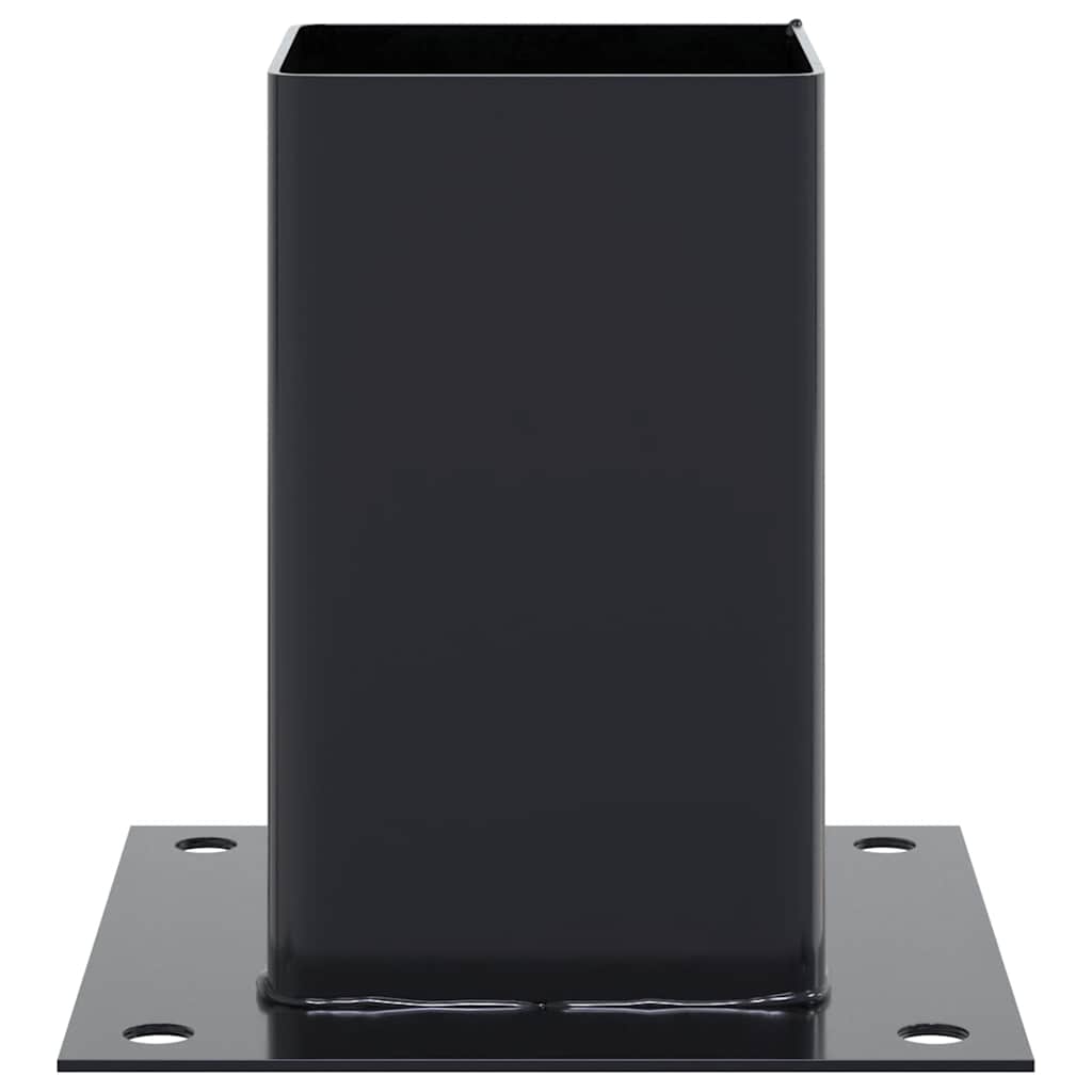 Βάσεις στύλων τετράγωνες 12 τεμάχια Χάλυβας με επικάλυψη σκόνης