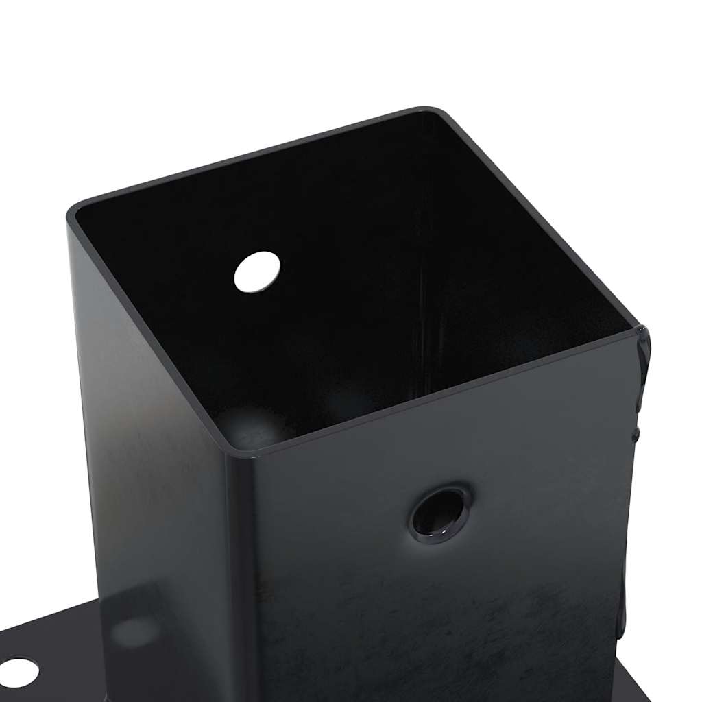 Βάσεις στύλων τετράγωνες 12 τεμάχια Χάλυβας με επικάλυψη σκόνης