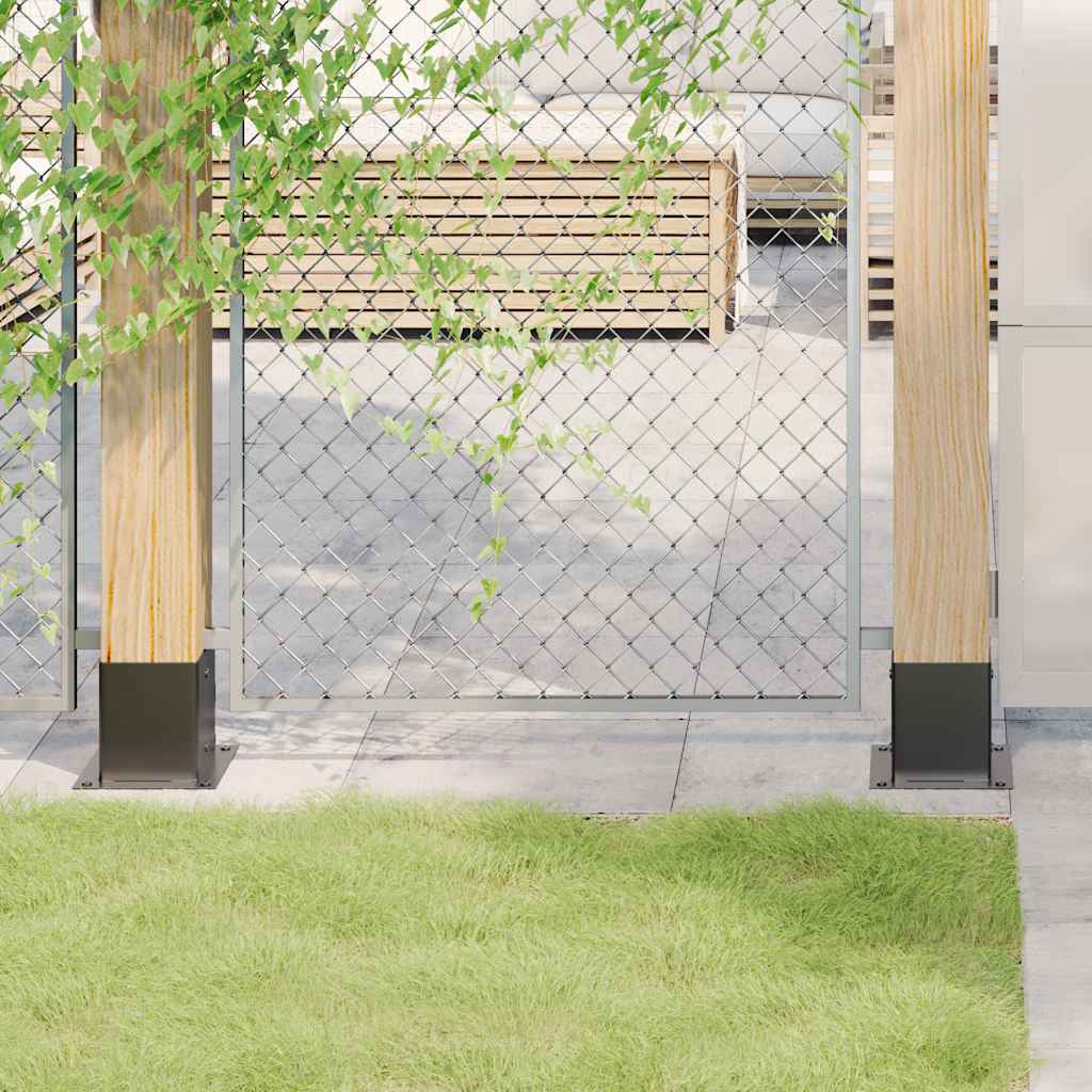 Βάσεις στύλων τετράγωνες 4 τεμάχια Χάλυβας με επικάλυψη σκόνης