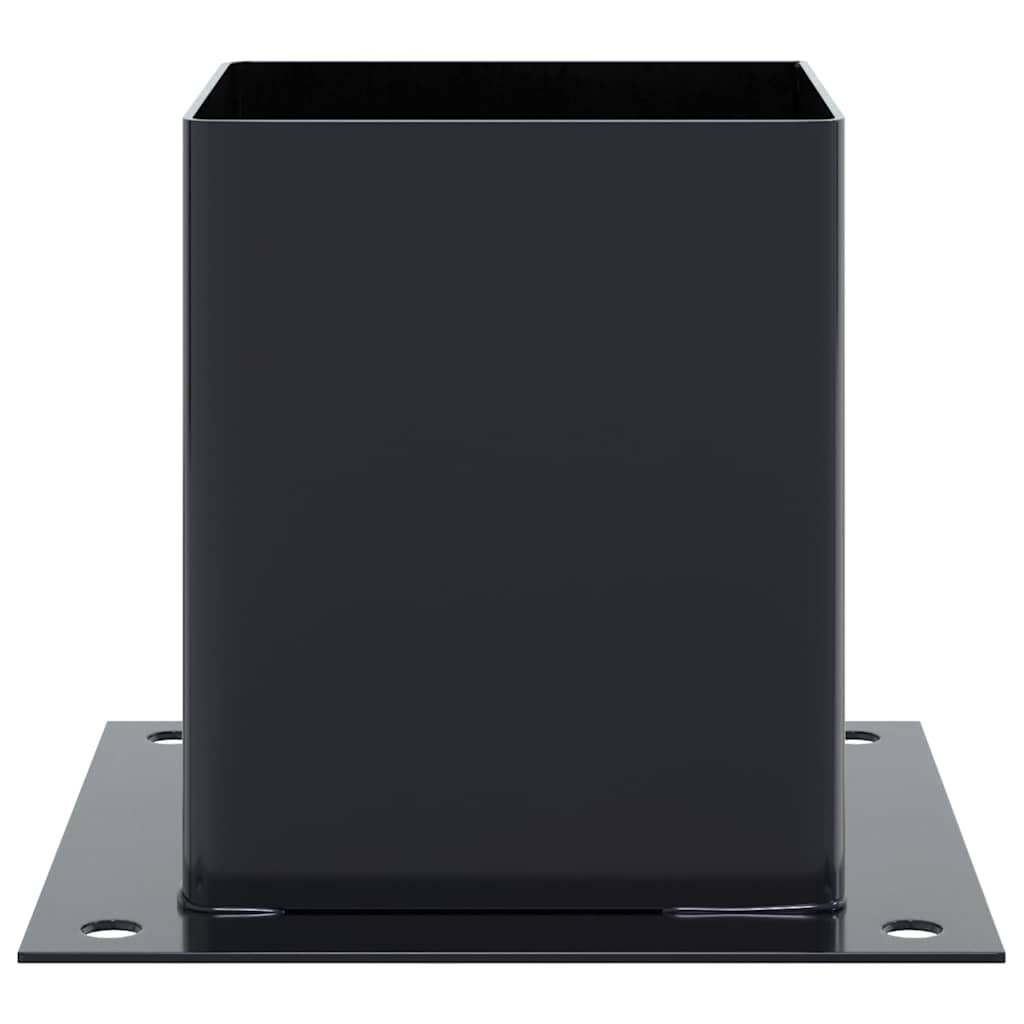 Βάσεις στύλων τετράγωνες 12 τεμάχια Χάλυβας με επικάλυψη σκόνης