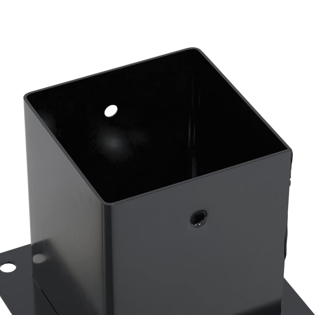 Βάσεις στύλων τετράγωνες 12 τεμάχια Χάλυβας με επικάλυψη σκόνης