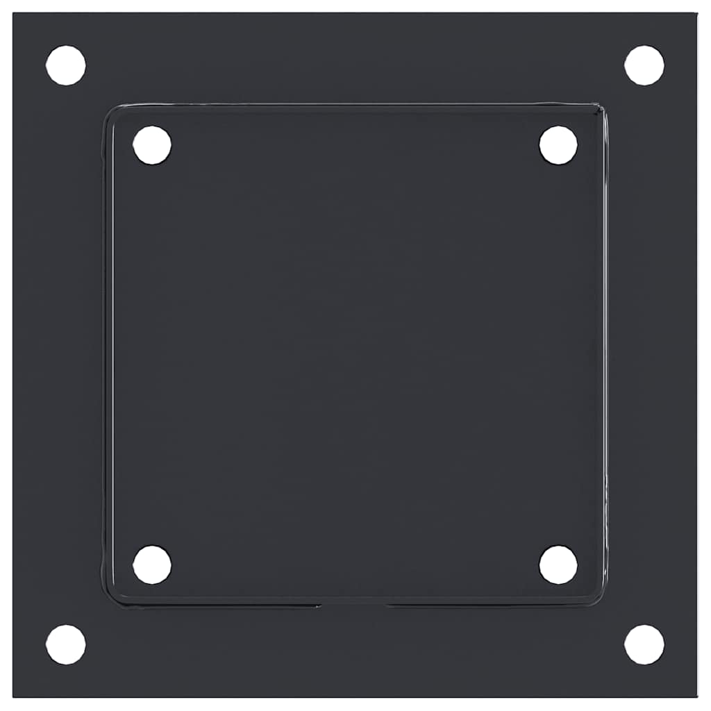 Βάσεις στύλων τετράγωνες 12 τεμάχια Χάλυβας με επικάλυψη σκόνης