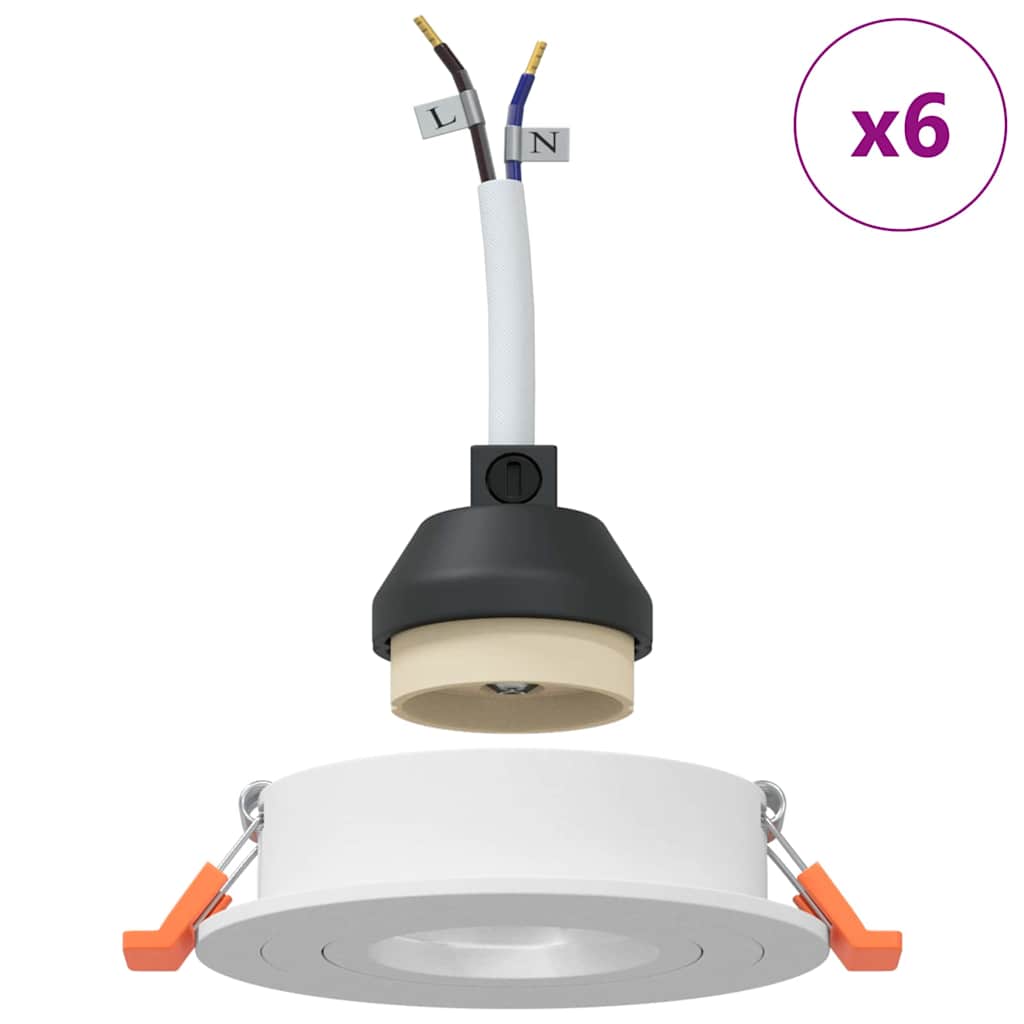 Σποτ 6 pcs Λευκό 9 x 9 x 2 εκ. Αλουμίνιο - Pakobazaar