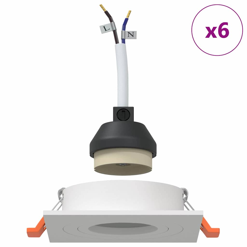 Σποτ 6 pcs Λευκό 9 x 9 x 2 εκ. Αλουμίνιο - Pakobazaar