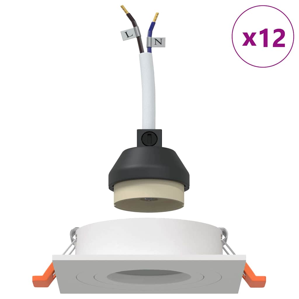 Σποτ 12 pcs Λευκό 9 x 9 x 2 εκ. Αλουμίνιο - Pakobazaar