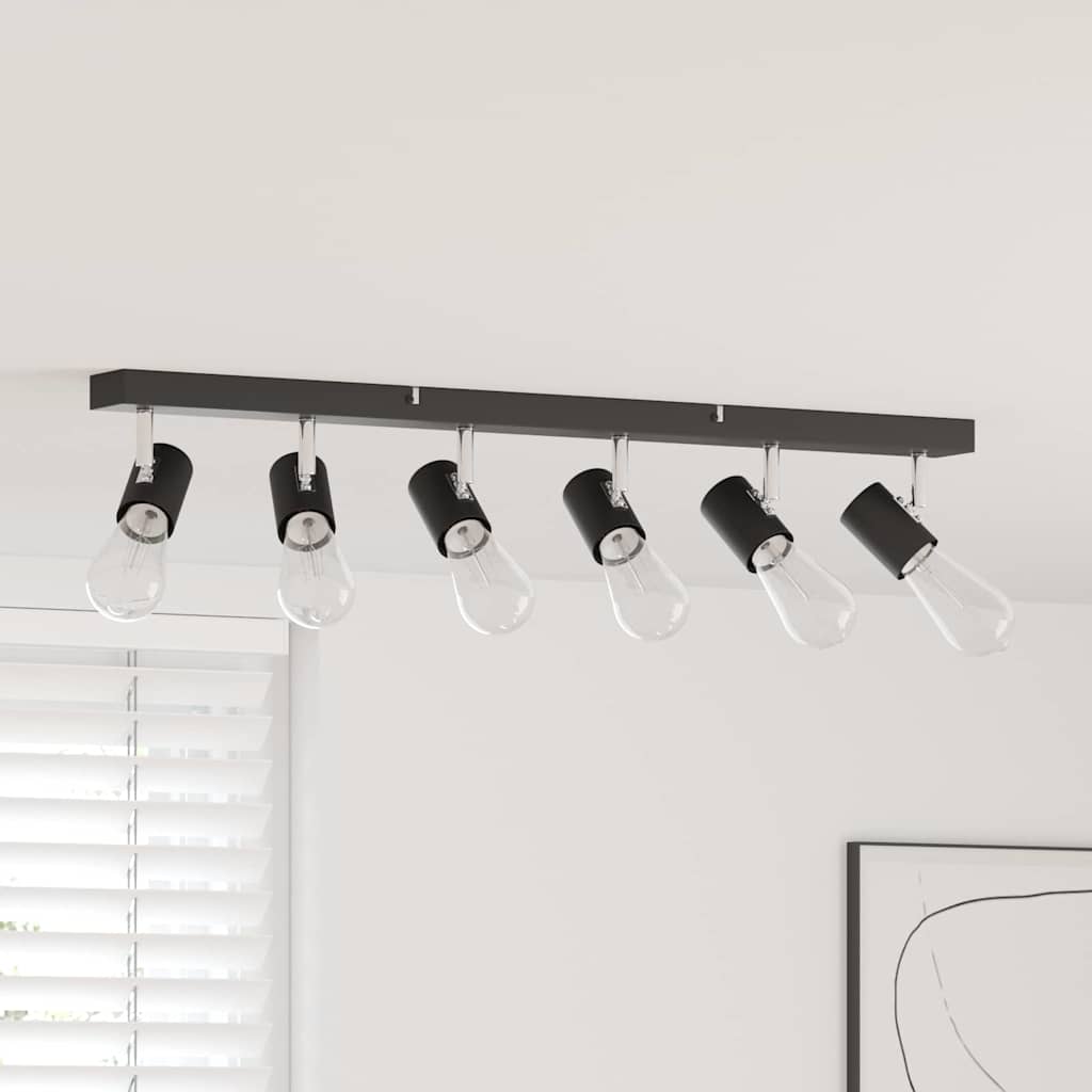 Σποτ οροφής με προβολείς Μαύρο 73 x 6,5 x 11,5 εκ Μέταλλο - Pakobazaar