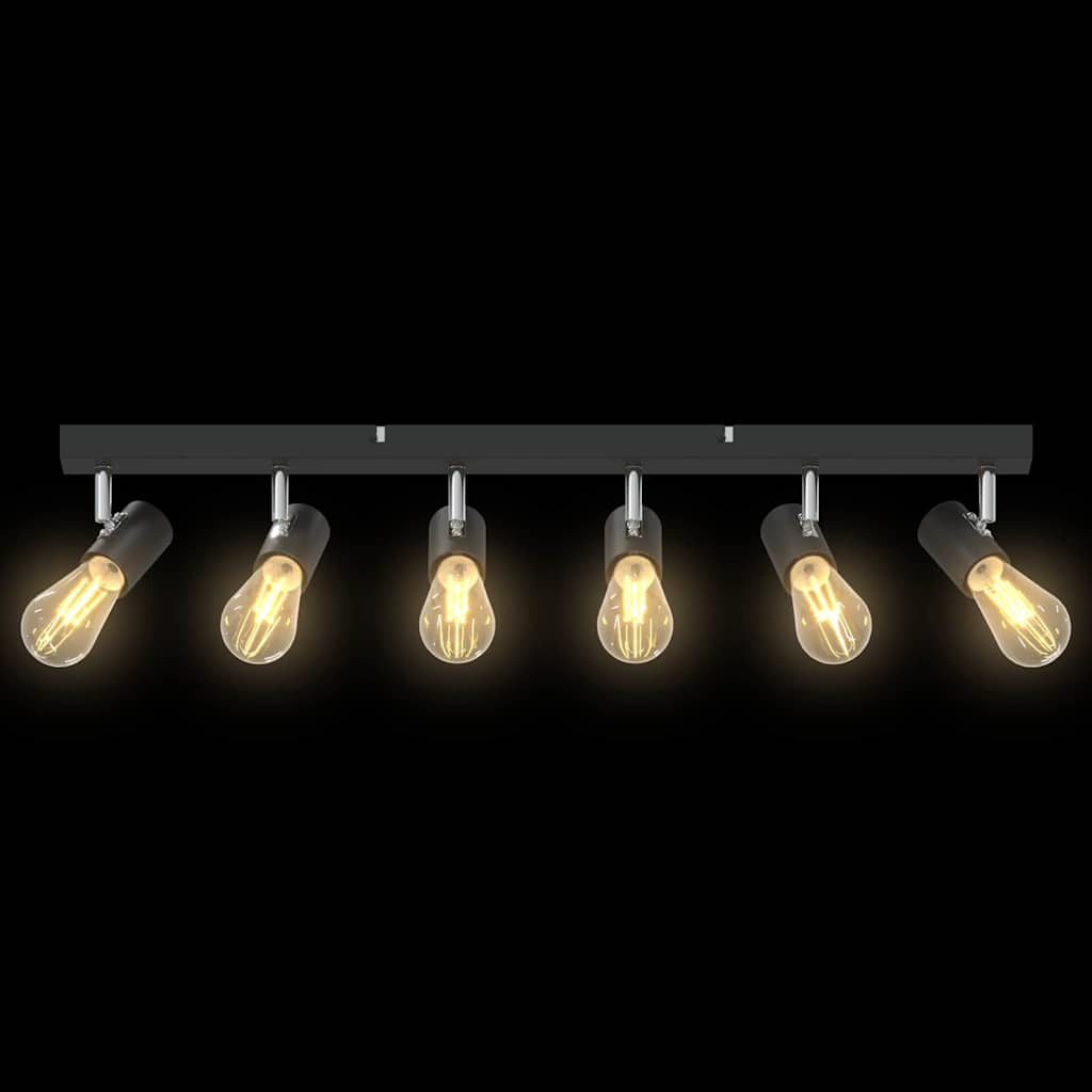 Σποτ οροφής με προβολείς Μαύρο 73 x 6,5 x 11,5 εκ Μέταλλο - Pakobazaar