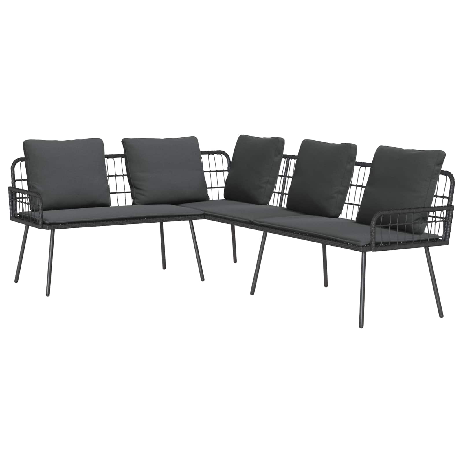 Καναπές με μαξιλάρι Ανθρακί 173 x 231 x 90 εκ. Ατσάλι