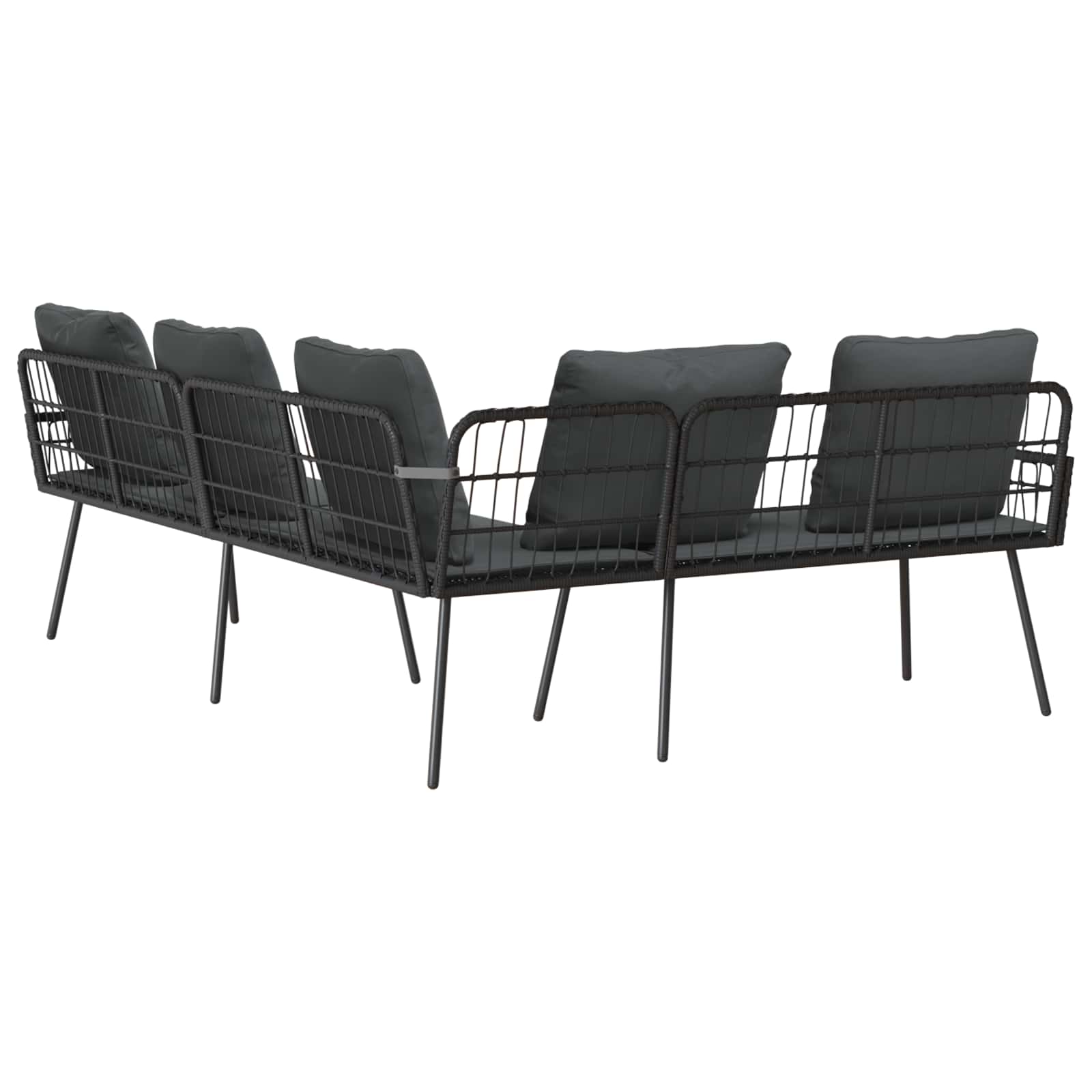 Καναπές με μαξιλάρι Ανθρακί 173 x 231 x 90 εκ. Ατσάλι