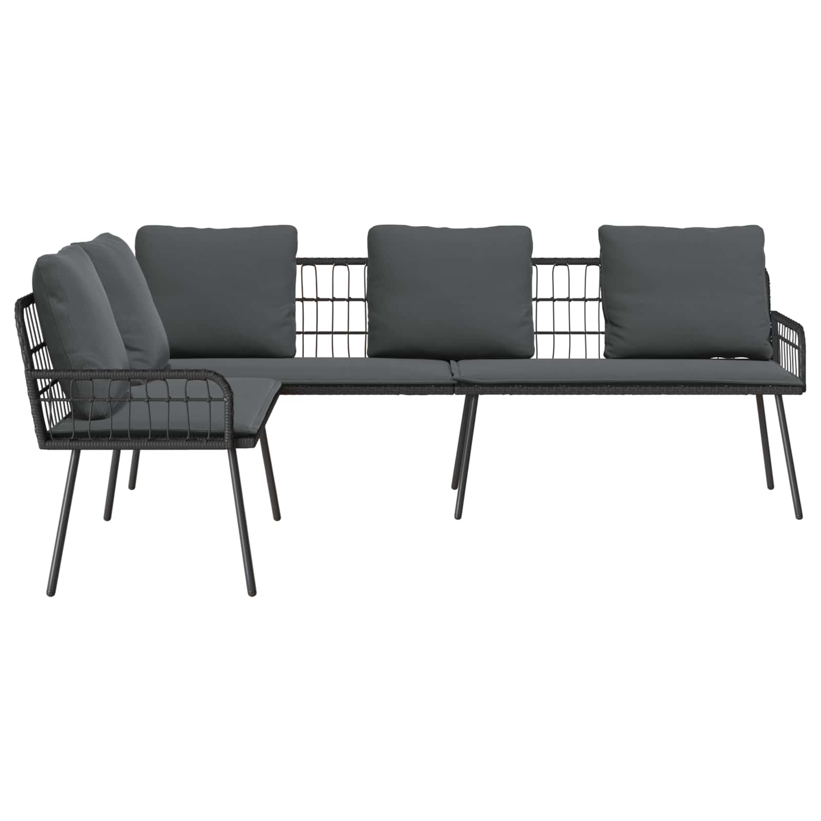 Καναπές με μαξιλάρι Ανθρακί 173 x 231 x 90 εκ. Ατσάλι