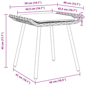 Σκαμπό Κήπου με μαξιλάρι 2 τμχ. Ανθρακί 50 x 40 x 45εκ Ατσάλι