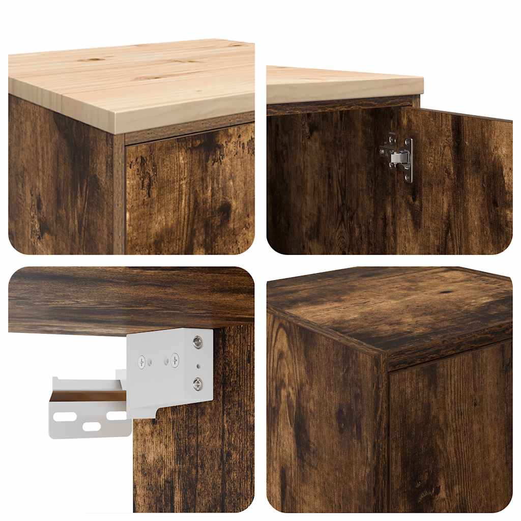 ντουλάπια γκαράζ 2 τεμ. Καπνιστή δρυς από Επεξεργασμένο Ξύλο