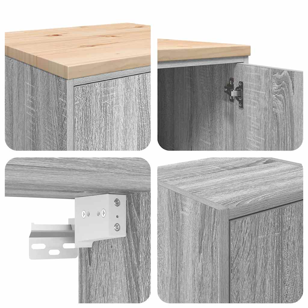 ντουλάπια γκαράζ 2 τεμ. Γκρι Sonoma από Επεξεργασμένο Ξύλο