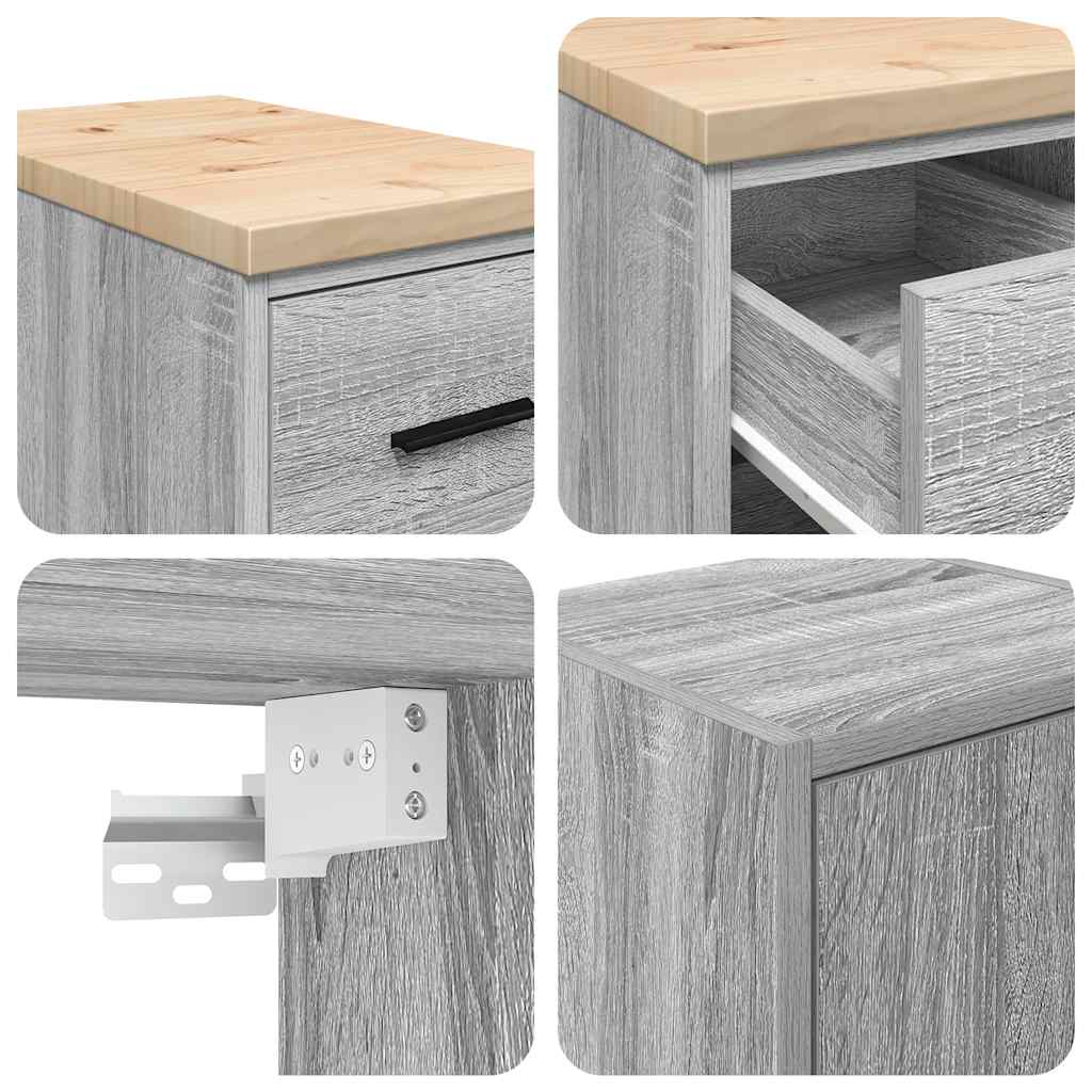 ντουλάπια γκαράζ 2 τεμ. Γκρι Sonoma από Επεξεργασμένο Ξύλο