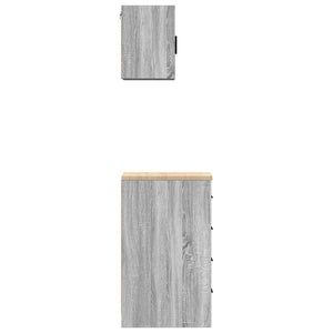 ντουλάπια γκαράζ 2 τεμ. Γκρι Sonoma από Επεξεργασμένο Ξύλο