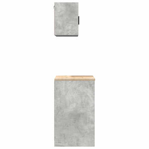 ντουλάπια γκαράζ 2 τεμ. Γκρι Σκυροδέματος Επεξεργασμένο Ξύλο