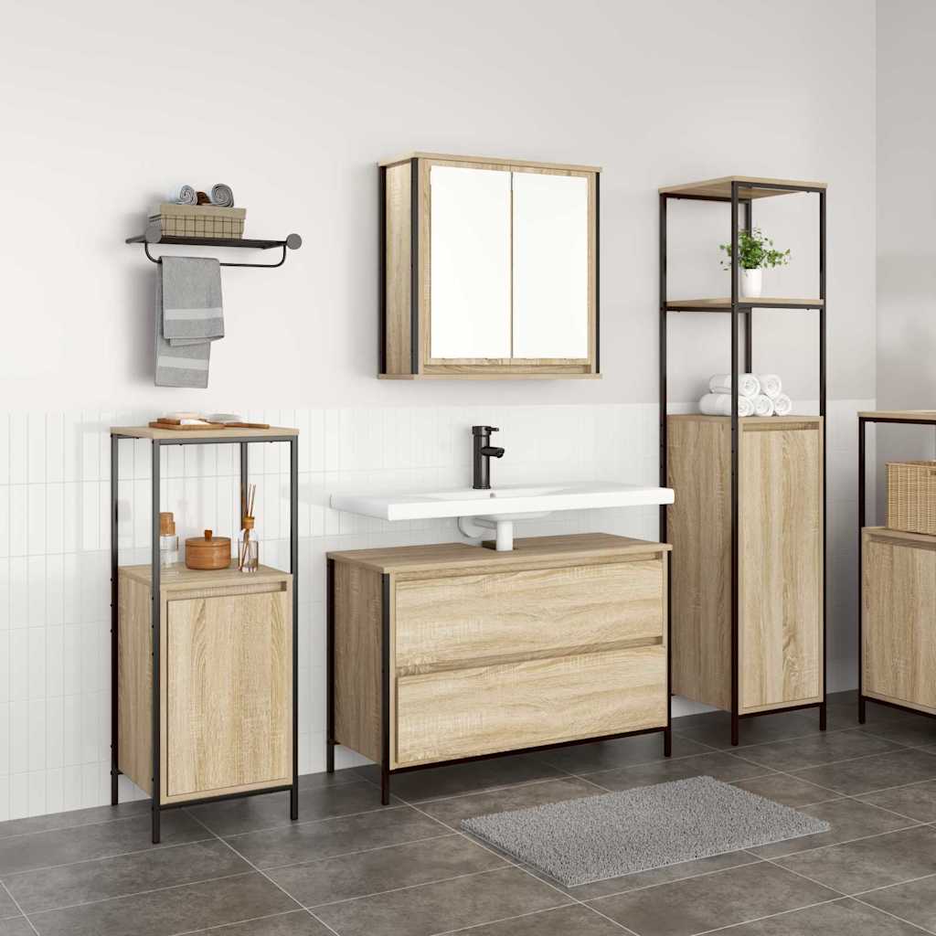 Σετ Επίπλων Μπάνιου 3 pcs Δρύς Sonoma Επεξεργασμένο ξύλο
