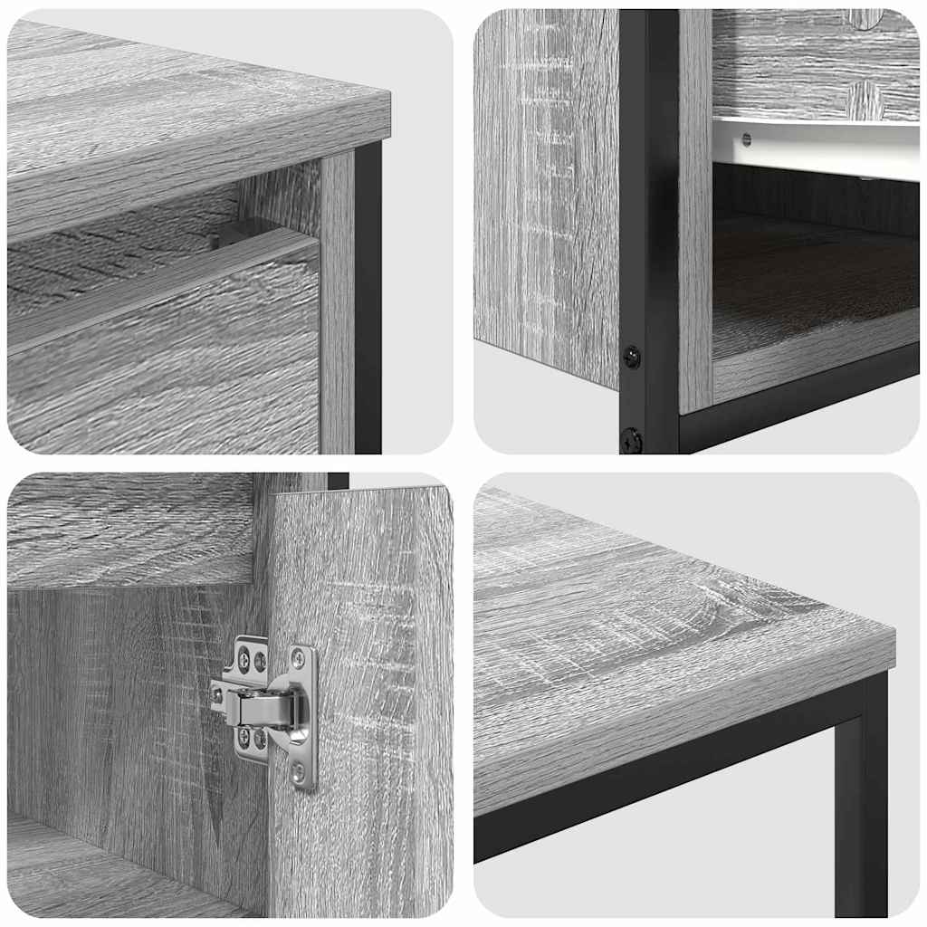 Σετ Επίπλων Μπάνιου με συρτάρι 3 pcs Γκρι σονόμα και Μαύρο