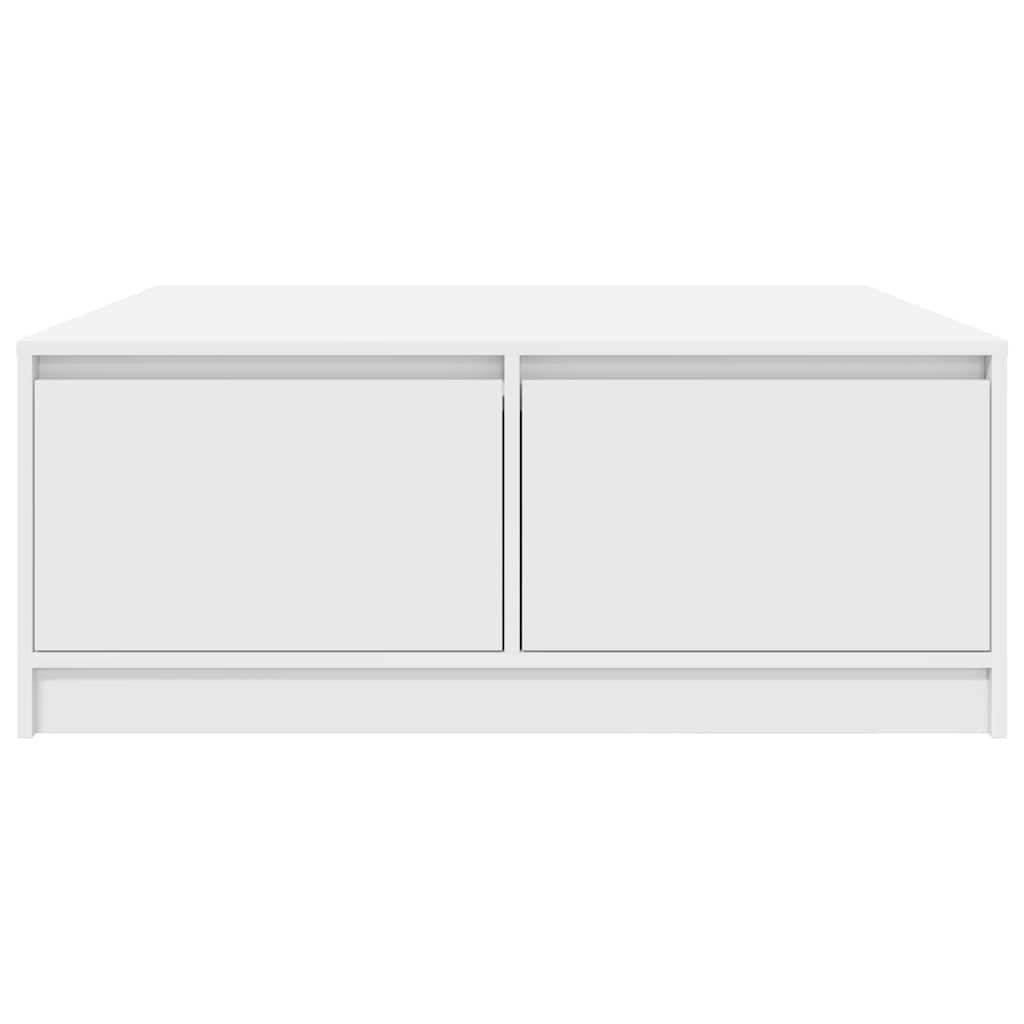 Τραπεζάκι σαλονιού με συρτάρια Λευκό 100x100x40 cm