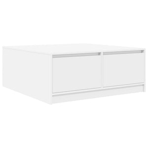 Τραπεζάκι σαλονιού με συρτάρια Λευκό 100x100x40 cm
