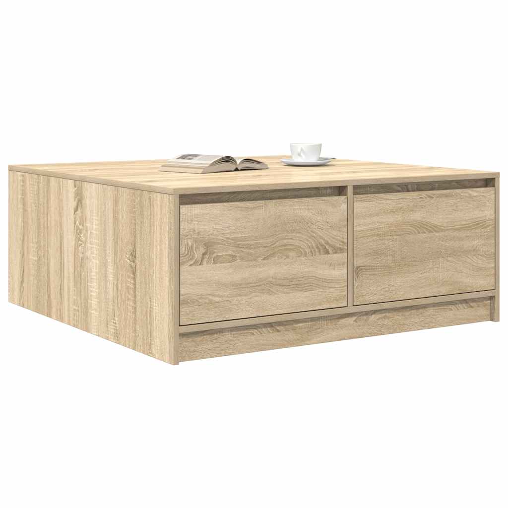 Τραπεζάκι σαλονιού με συρτάρια Sonoma Δρυς 100x100x40 εκ.