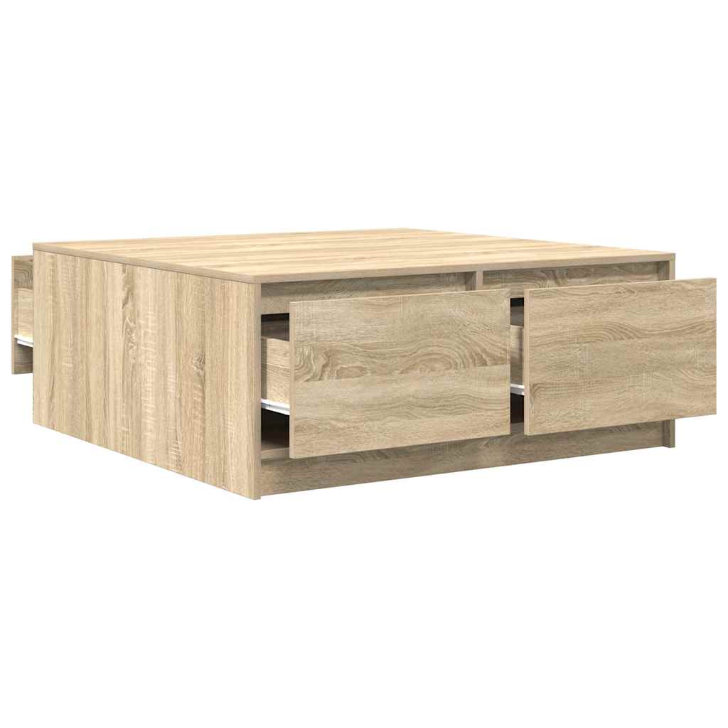 Τραπεζάκι σαλονιού με συρτάρια Sonoma Δρυς 100x100x40 εκ.