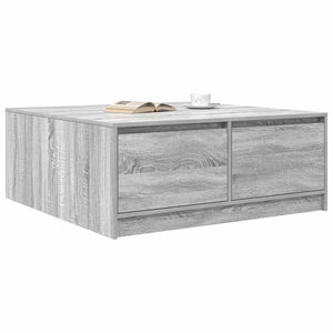 Τραπεζάκι σαλονιού με συρτάρια Γκρι Sonoma 100x100x40 εκ.