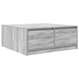 Τραπεζάκι σαλονιού με συρτάρια Γκρι Sonoma 100x100x40 εκ.