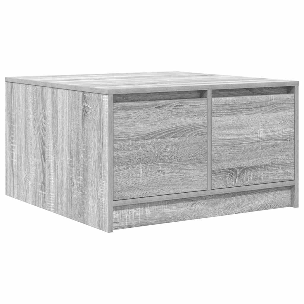 Τραπεζάκι σαλονιού με συρτάρια Γκρι Sonoma 70,5x70x40 εκ.