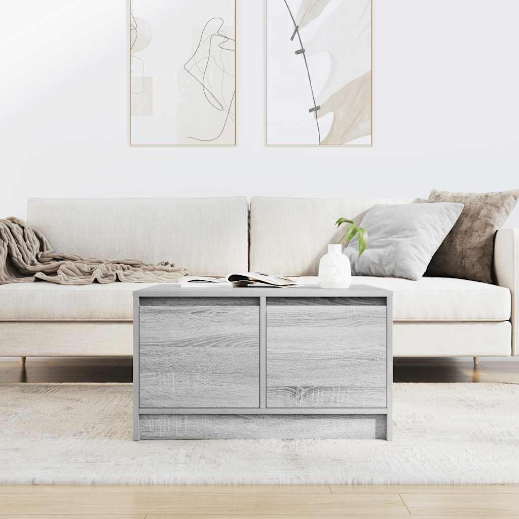 Τραπεζάκι σαλονιού με συρτάρια Γκρι Sonoma 70,5x70x40 εκ.
