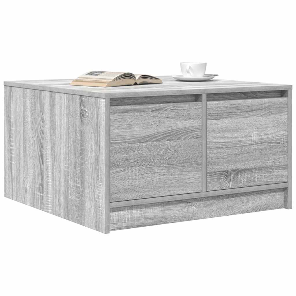 Τραπεζάκι σαλονιού με συρτάρια Γκρι Sonoma 70,5x70x40 εκ.