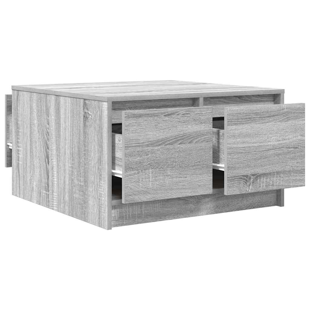 Τραπεζάκι σαλονιού με συρτάρια Γκρι Sonoma 70,5x70x40 εκ.