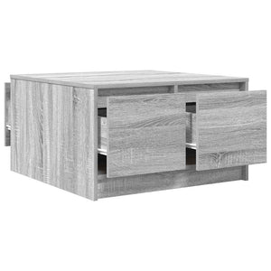 Τραπεζάκι σαλονιού με συρτάρια Γκρι Sonoma 70,5x70x40 εκ.
