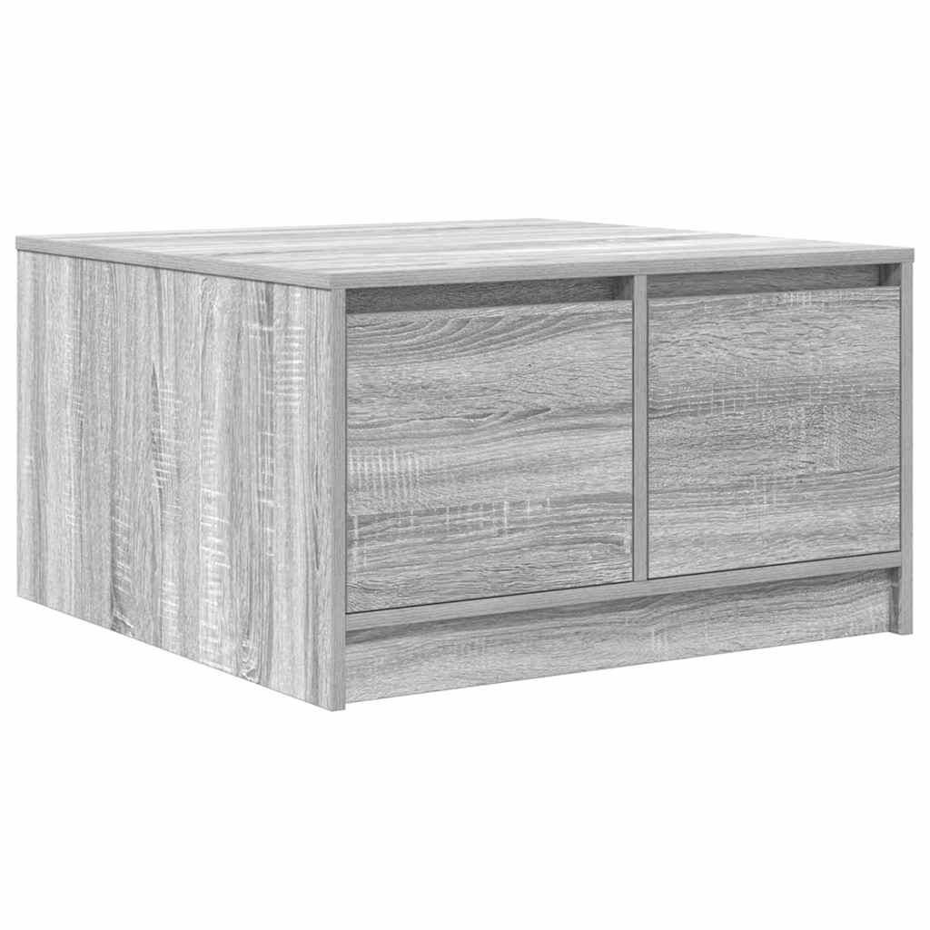Τραπεζάκι σαλονιού με συρτάρια Γκρι Sonoma 70,5x70x40 εκ.