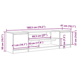 Έπιπλο Τηλεόρασης Καπνιστή Δρυς 188,5x41x50 εκ. Επεξ. Ξύλο - Pakobazaar