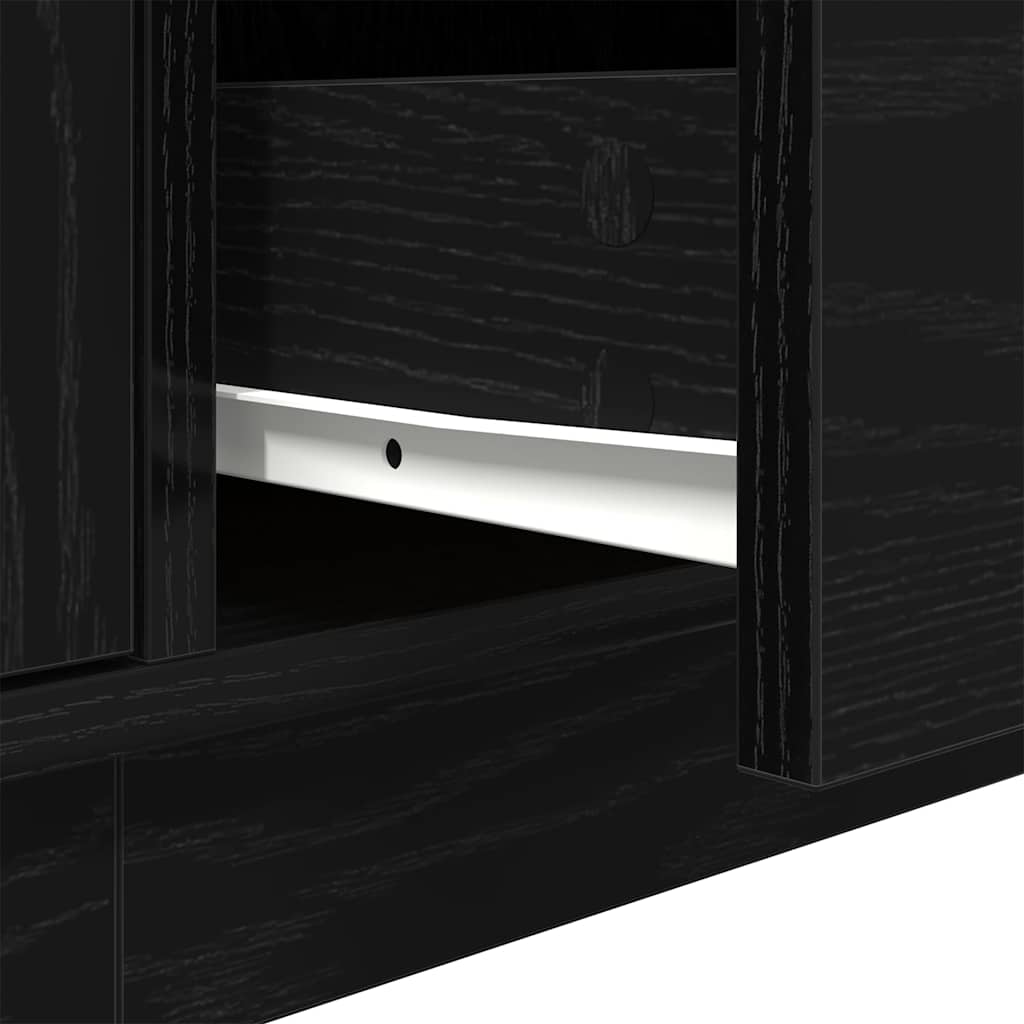 Έπιπλο Τηλεόρασης με LED Μαύρη βελανιδιά 160,5x41x50 εκ. - Pakobazaar