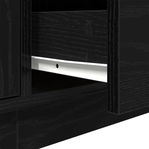 Έπιπλο Τηλεόρασης με LED Μαύρη βελανιδιά 160,5x41x50 εκ. - Pakobazaar