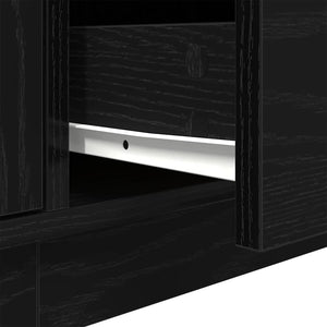 Έπιπλο Τηλεόρασης με LED Μαύρη βελανιδιά 193,5x41x50 εκ. - Pakobazaar