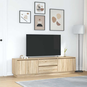 Έπιπλο Τηλεόρασης με LED Sonoma Δρυς 193,5x41x50 εκ. - Pakobazaar
