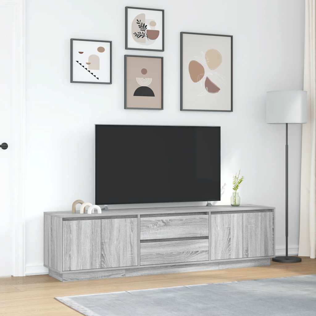 Έπιπλο Τηλεόρασης με LED Γκρι Sonoma 193,5x41x50 εκ. - Pakobazaar