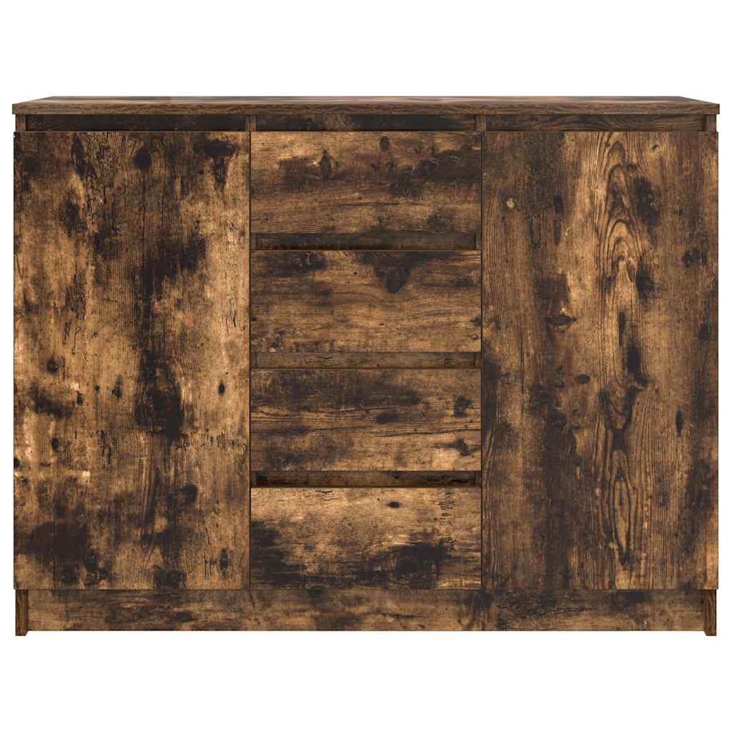 Συρταριέρα με Συρτάρια Καπνιστή Δρυς 100,5x35x76 εκ. Επεξ. Ξύλο